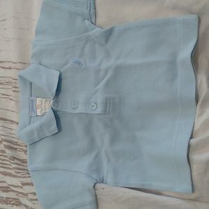 Jacadi baby boy 6 month short sleeve light blue polo with logo